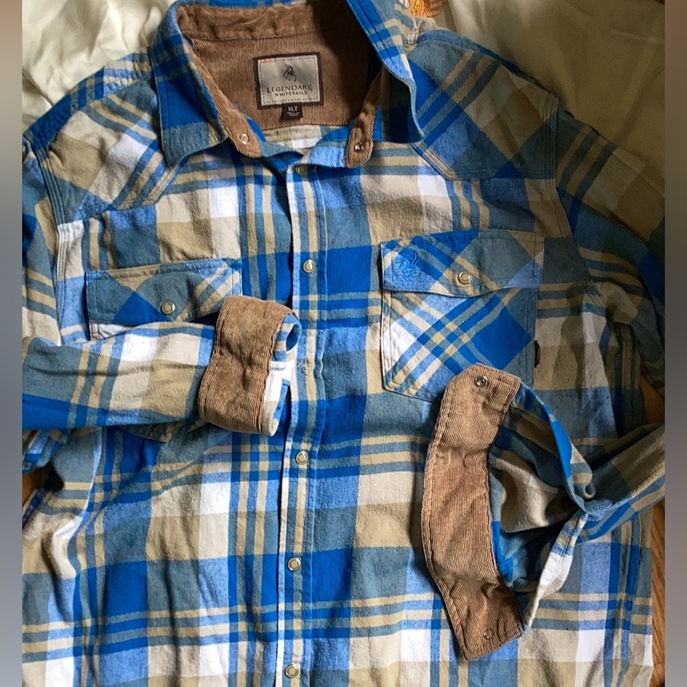 🫎 RED GRAY & BLACK Mens Shirt Button Down EPLVC Plaid Size XL UniSex ⚠️ - Picture 12 of 16